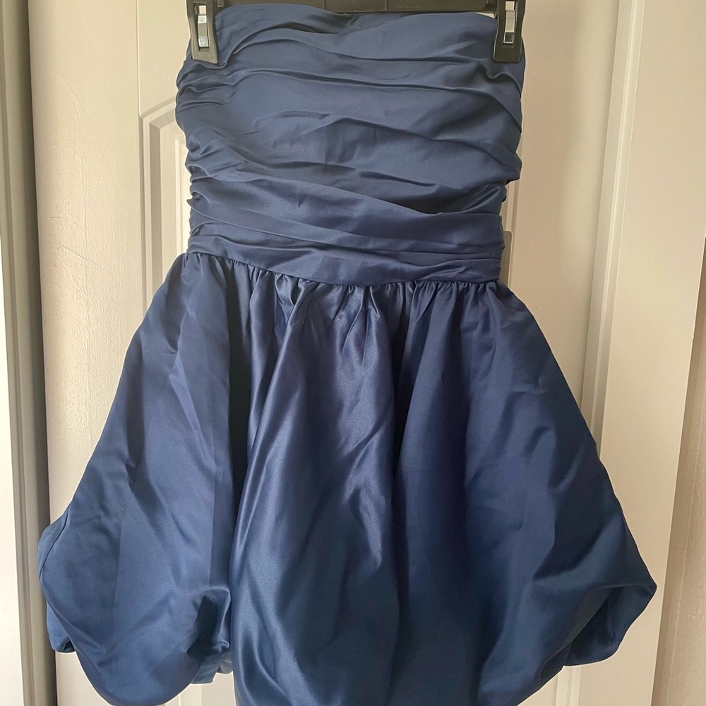 Homecoming Navy Strapless Dress